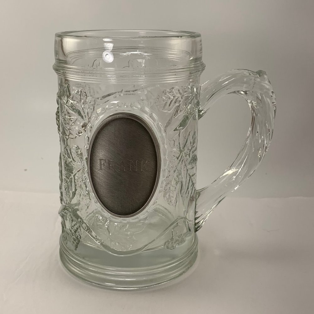 Engraved "Frank" Beer Mug - Detailed Cut Glass